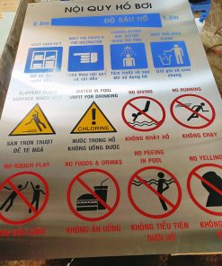 biển nội quy hồ bơi bằng inox