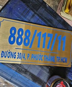 Bien bang so nha cong ty bang inox trang xuoc an mon dep