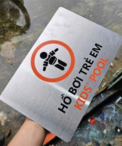 biển bảng cảnh báo độ sâu hồ bơi bằng inox 304 - 316 1