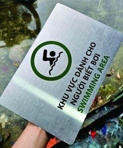 biển bảng cảnh báo độ sâu hồ bơi bằng inox 304 - 316 1