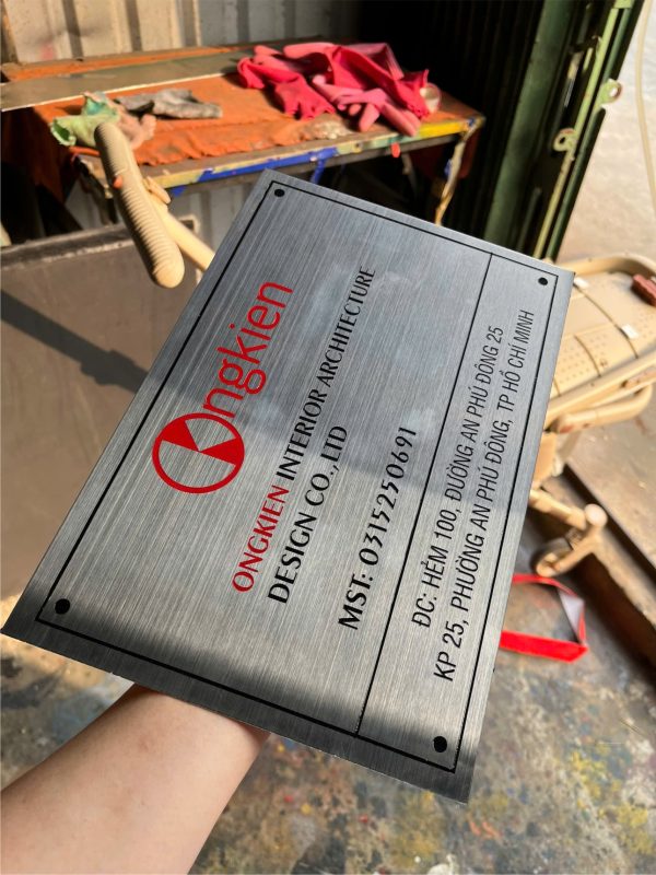 Biển bảng inox công ty - bảng cảnh báo 304 316 ăn mòn - khắc laser giá rẻ