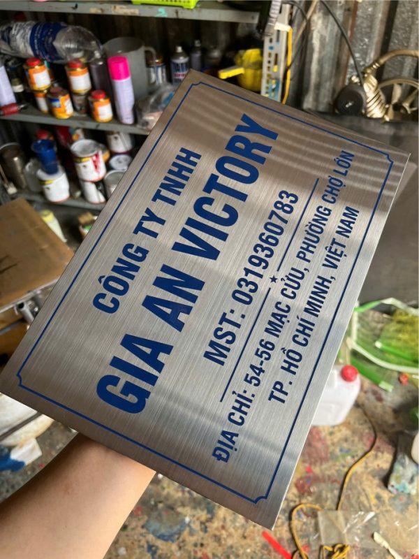 Biển bảng inox công ty - bảng cảnh báo 304 316 ăn mòn - khắc laser giá rẻ