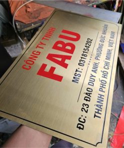 Bien bang hieu cong ty bang inox an mon